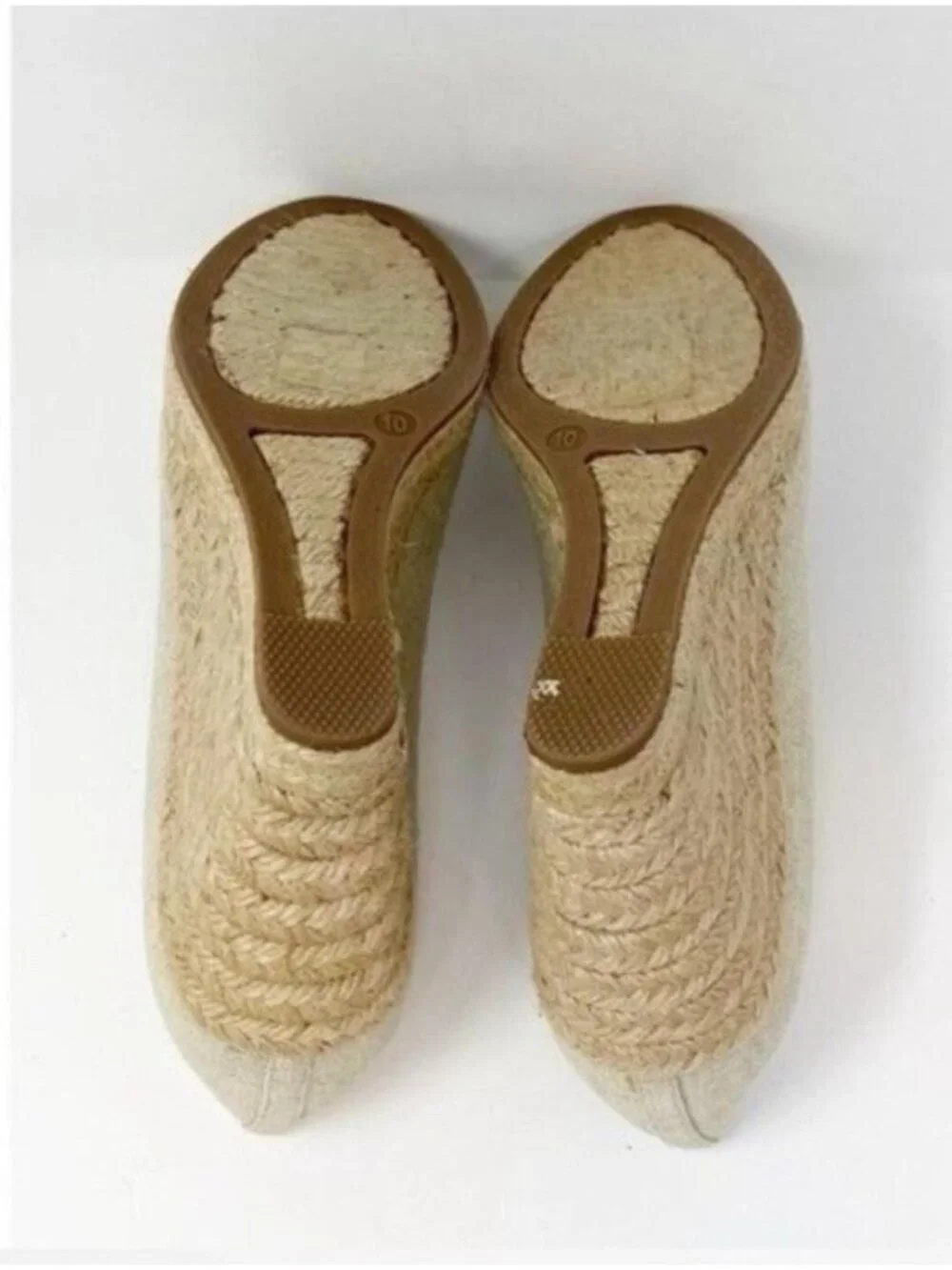 J.Crew Seville Sandstone Canvas Espadrilles Wedges Slip On Women's Size 10